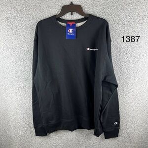 Champion Men’s Size XL Black Powerblend Graphic‎ Standard Fit Sweater NWT